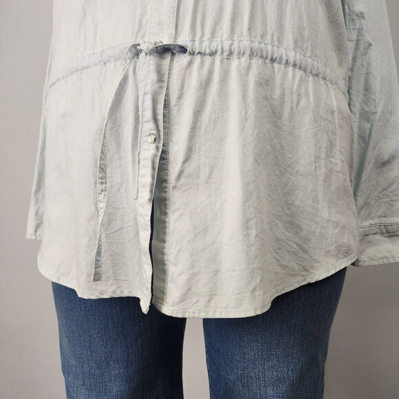 Light Blue Button Down Shirt for Women - Picture 5 of 10